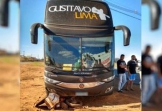Ônibus com integrantes da equipe de Gustavo Lima se envolve em acidente