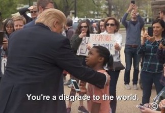 VOCÊ É UMA DESGRAÇA PARA O MUNDO: Criança viraliza ao xingar Trump